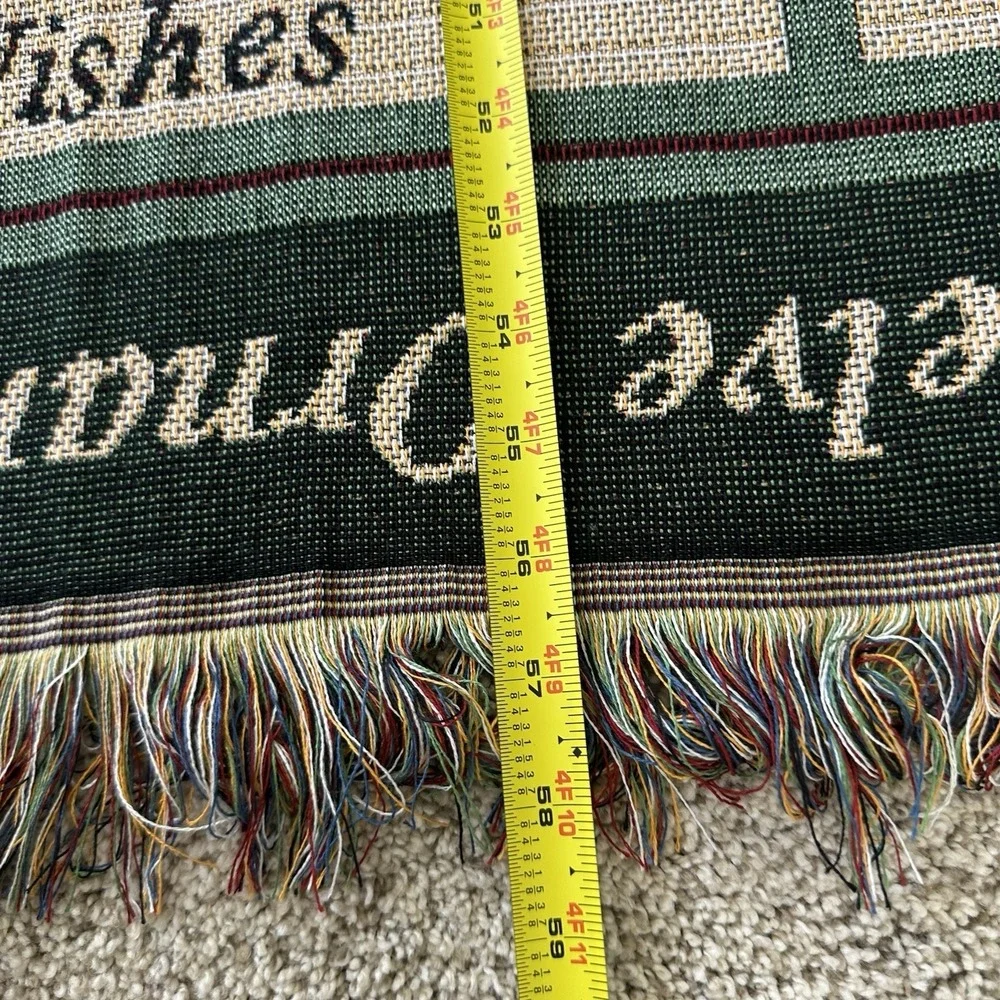 Vintage Woven Tapestry Throw Blanket German Christmas ornament tradition Couples